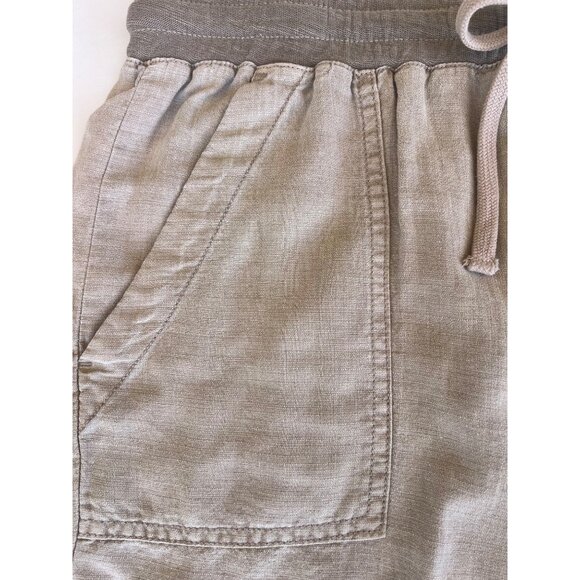 Splendid Campsite Linen Blend Butter Soft Side Pockets 2-tone Drawstring Shorts - Picture 7 of 11
